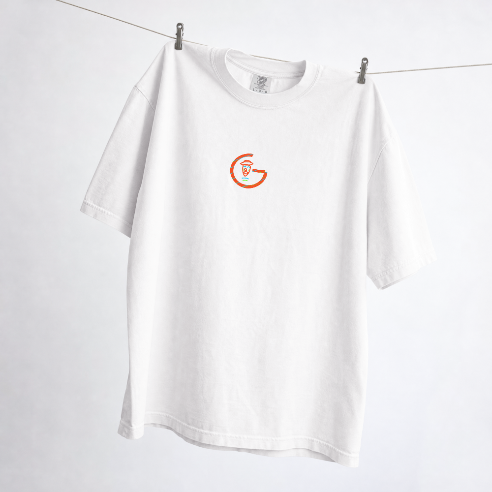 GRITO Dream Stalker Tee in white — neon chest print